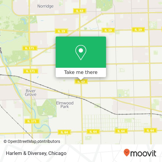 Harlem & Diversey map