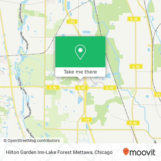 Mapa de Hilton Garden Inn-Lake Forest Mettawa