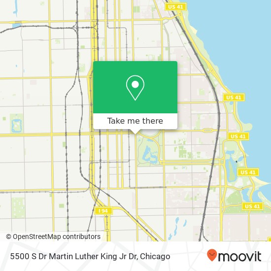 Mapa de 5500 S Dr Martin Luther King Jr Dr