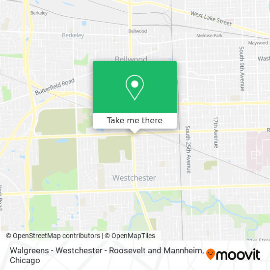 Walgreens - Westchester - Roosevelt and Mannheim map