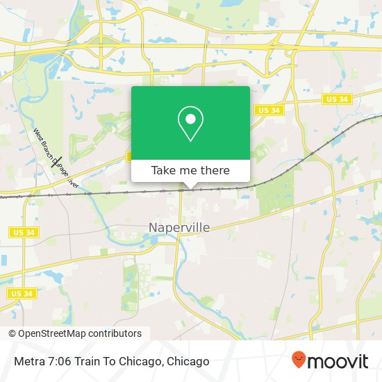 Mapa de Metra 7:06 Train To Chicago