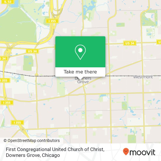 First Congregational United Church of Christ, Downers Grove map