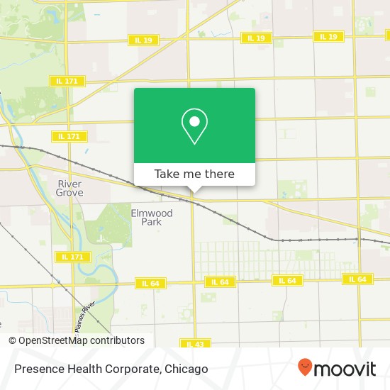 Mapa de Presence Health Corporate