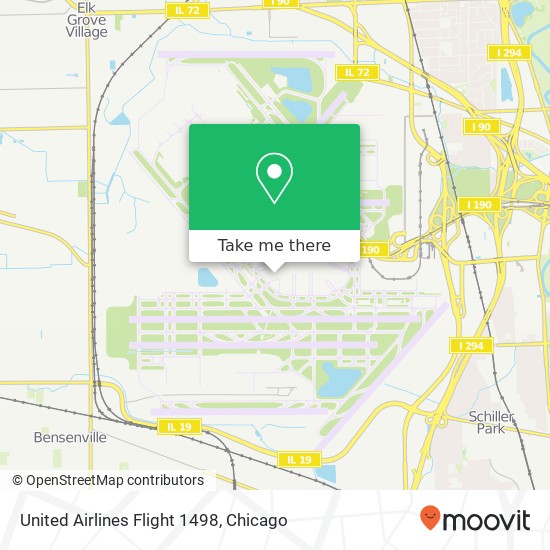 Mapa de United Airlines Flight 1498