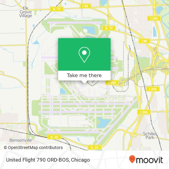 United Flight 790 ORD-BOS map