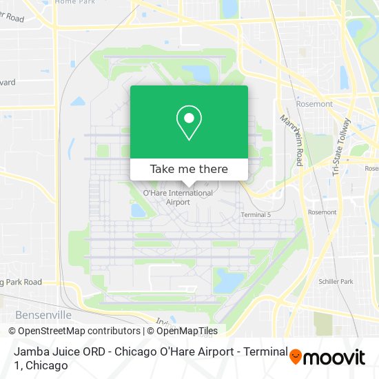 Mapa de Jamba Juice ORD - Chicago O'Hare Airport - Terminal 1