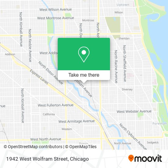 1942 West Wolfram Street map