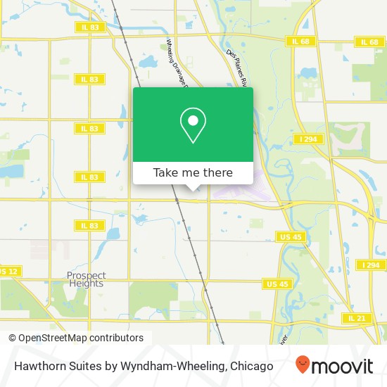 Mapa de Hawthorn Suites by Wyndham-Wheeling