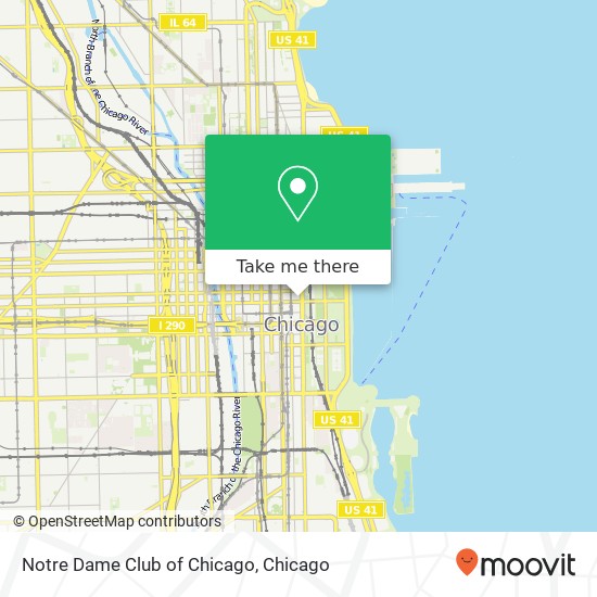 Notre Dame Club of Chicago map