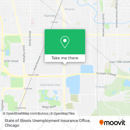 State of Illinois Unemployment Insurance Office map