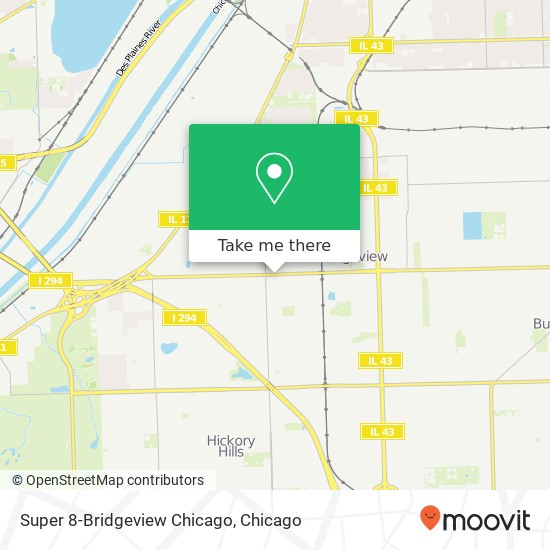 Super 8-Bridgeview Chicago map