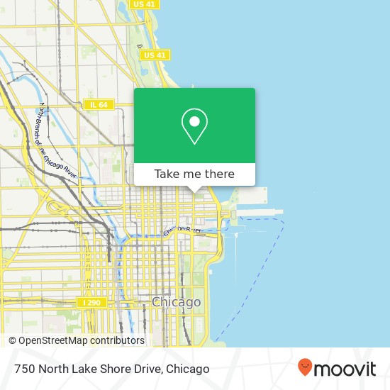 750 North Lake Shore Drive map