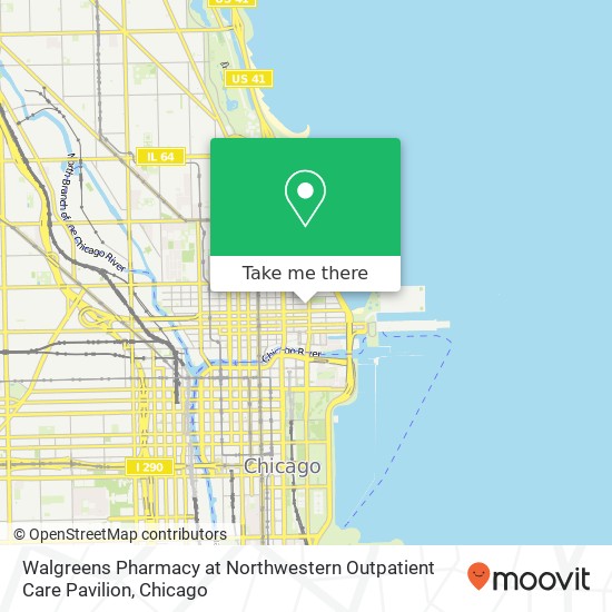 Mapa de Walgreens Pharmacy at Northwestern Outpatient Care Pavilion