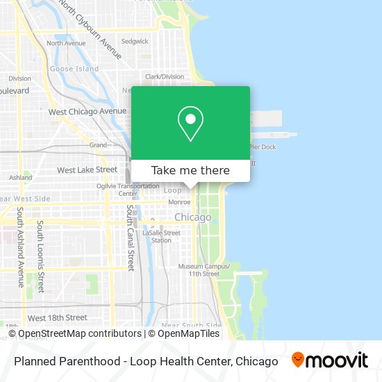 Planned Parenthood - Loop Health Center map