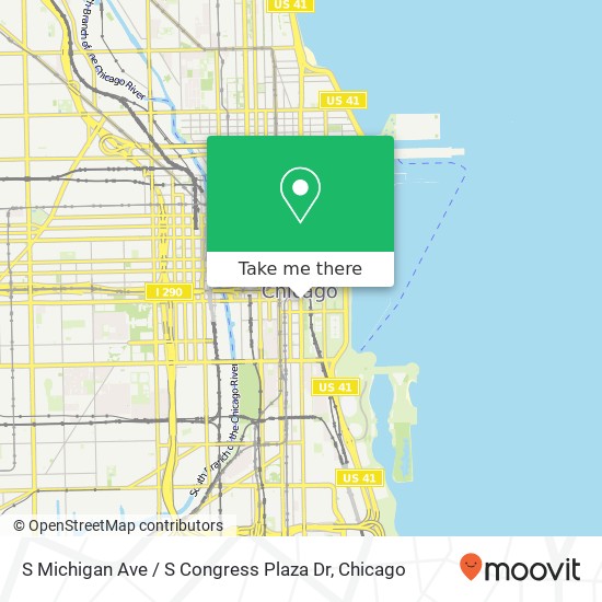 Mapa de S Michigan Ave / S Congress Plaza Dr