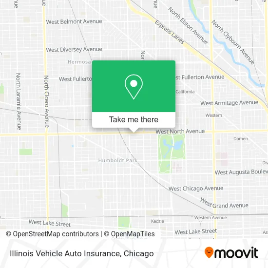 Illinois Vehicle Auto Insurance map