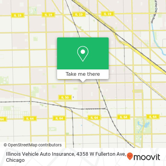 Mapa de Illinois Vehicle Auto Insurance, 4358 W Fullerton Ave