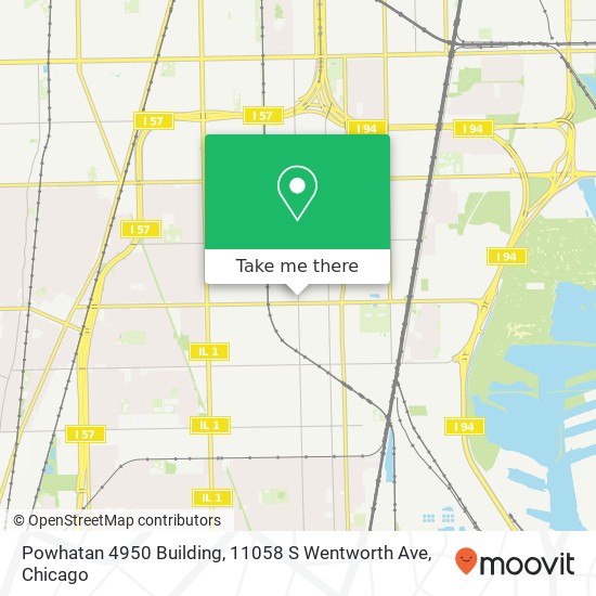 Mapa de Powhatan 4950 Building, 11058 S Wentworth Ave