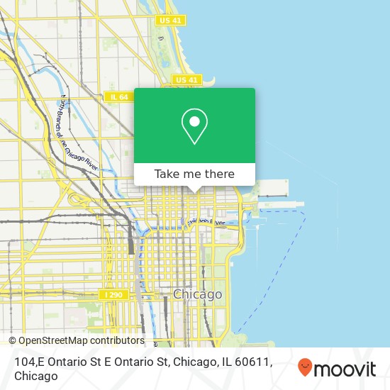 Mapa de 104,E Ontario St E Ontario St, Chicago, IL 60611