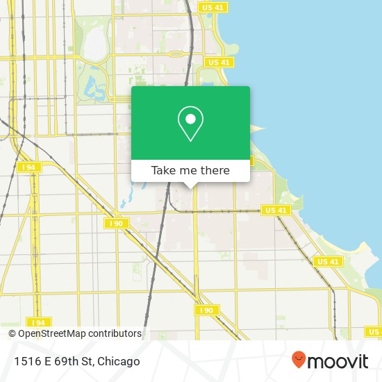 Mapa de 1516 E 69th St, Chicago, IL 60637