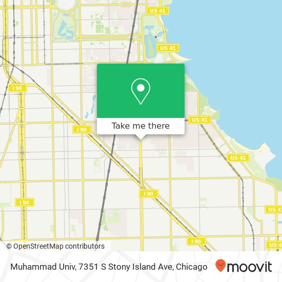 Muhammad Univ, 7351 S Stony Island Ave map