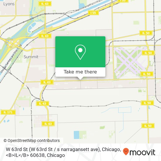 W 63rd St (W 63rd St / s narragansett ave), Chicago, <B>IL< / B> 60638 map