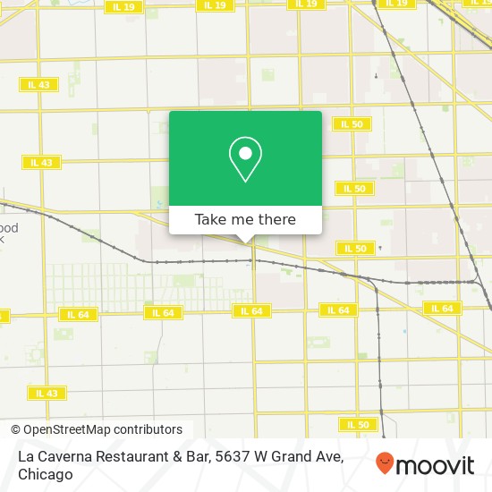 Mapa de La Caverna Restaurant & Bar, 5637 W Grand Ave