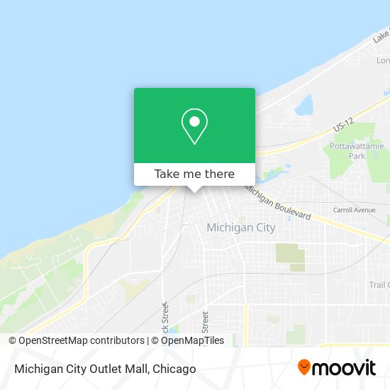 Mapa de Michigan City Outlet Mall