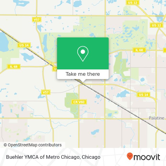 Mapa de Buehler YMCA of Metro Chicago, 1400 W Northwest Hwy