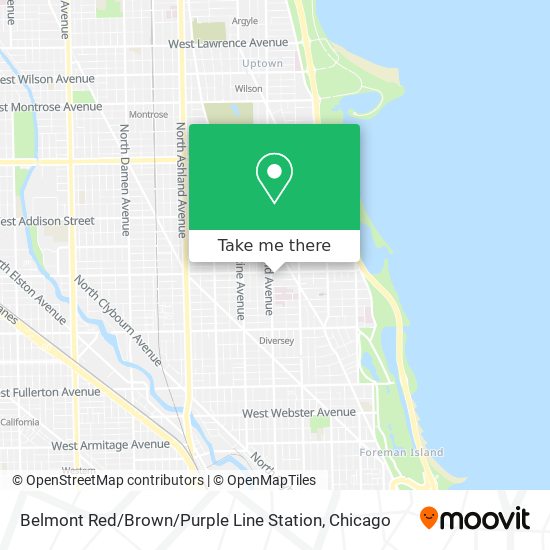 Belmont Red / Brown / Purple Line Station map