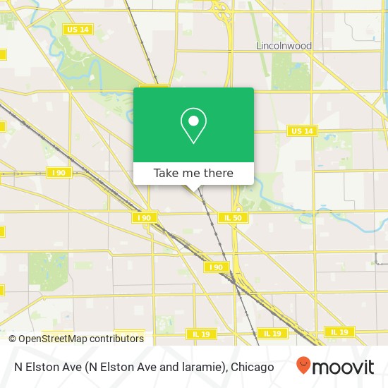 Mapa de N Elston Ave (N Elston Ave and laramie), Chicago, IL 60630