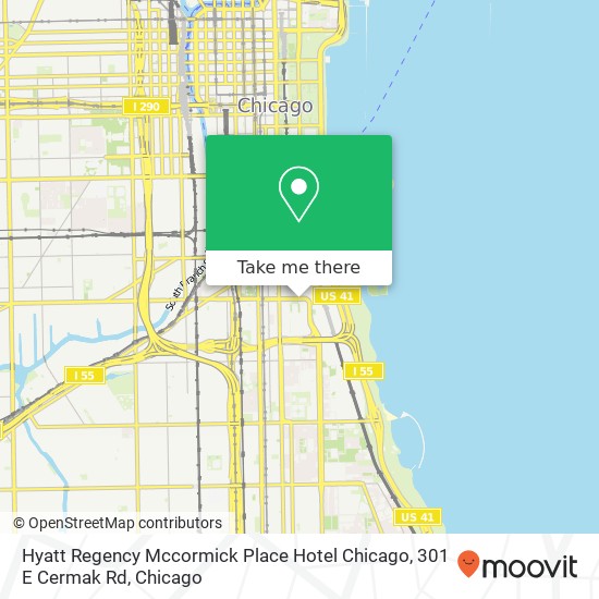 Hyatt Regency Mccormick Place Hotel Chicago, 301 E Cermak Rd map