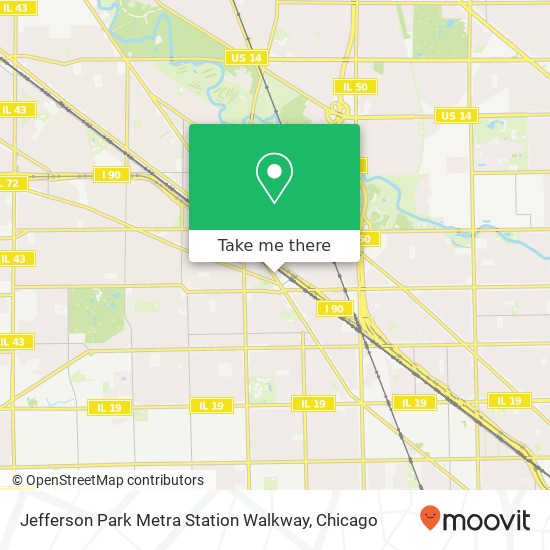 Mapa de Jefferson Park Metra Station Walkway