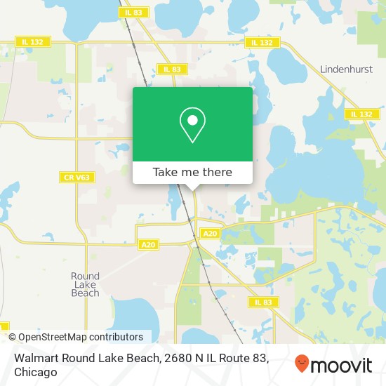 Walmart Round Lake Beach, 2680 N IL Route 83 map