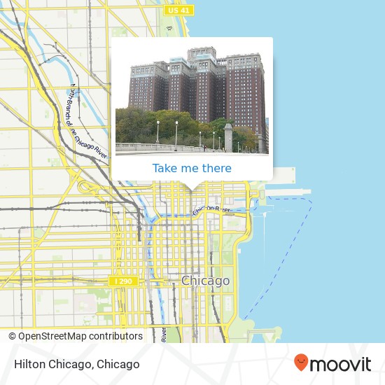 Mapa de Hilton Chicago, 10 E Grand Ave