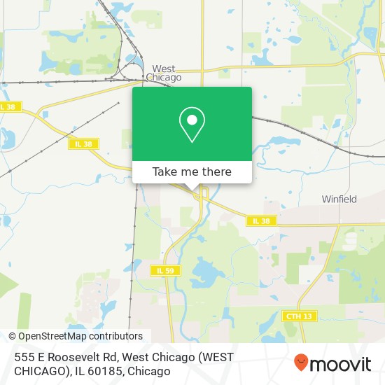 Mapa de 555 E Roosevelt Rd, West Chicago (WEST CHICAGO), IL 60185