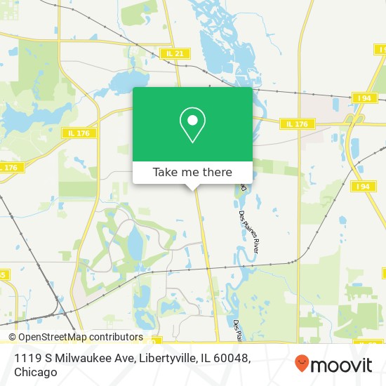 Mapa de 1119 S Milwaukee Ave, Libertyville, IL 60048