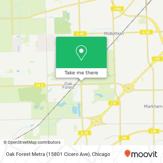 Oak Forest Metra (15801 Cicero Ave) map