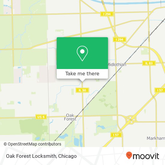 Mapa de Oak Forest Locksmith, 15103 Cicero Ave