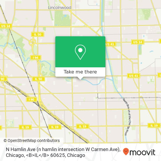 N Hamlin Ave (n hamlin intersection W Carmen Ave), Chicago, <B>IL< / B> 60625 map