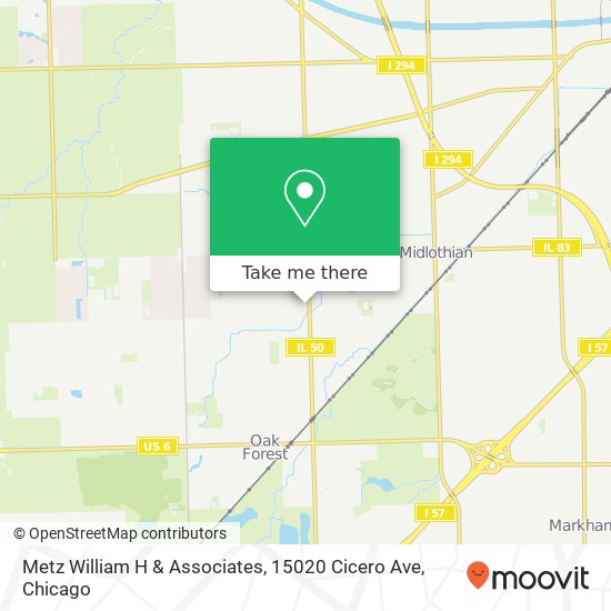 Mapa de Metz William H & Associates, 15020 Cicero Ave