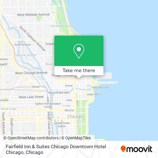 Mapa de Fairfield Inn & Suites Chicago Downtown Hotel Chicago