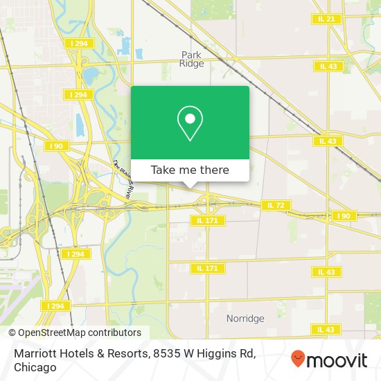 Mapa de Marriott Hotels & Resorts, 8535 W Higgins Rd
