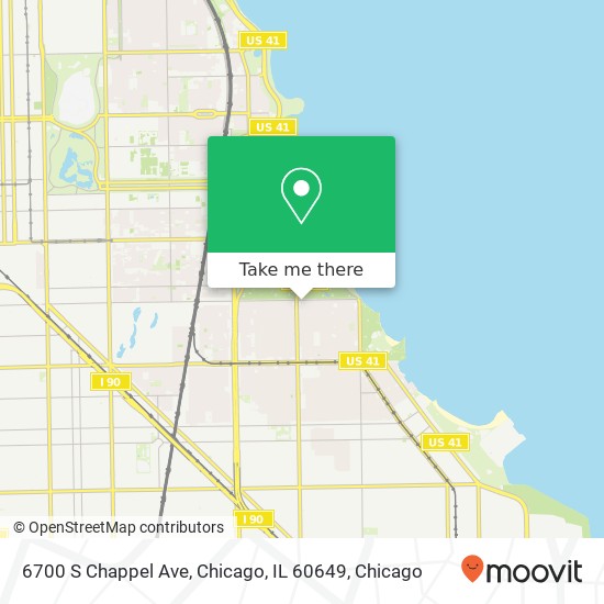 Mapa de 6700 S Chappel Ave, Chicago, IL 60649
