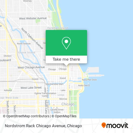 Mapa de Nordstrom Rack Chicago Avenue