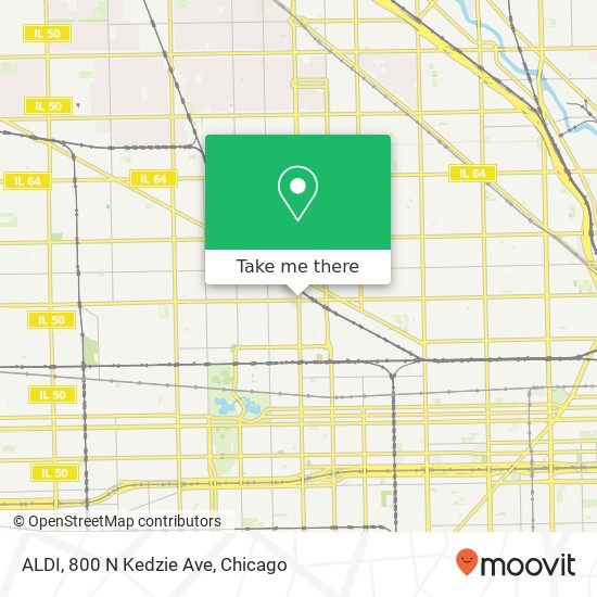 Mapa de ALDI, 800 N Kedzie Ave