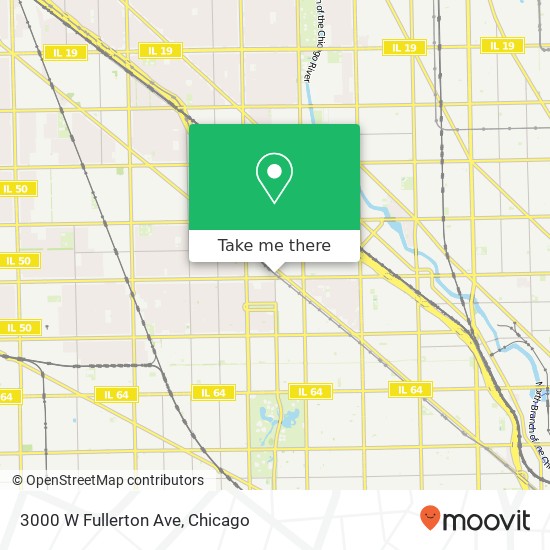 Mapa de 3000 W Fullerton Ave, Chicago, IL 60647