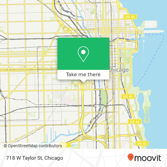Mapa de 718 W Taylor St, Chicago, IL 60607
