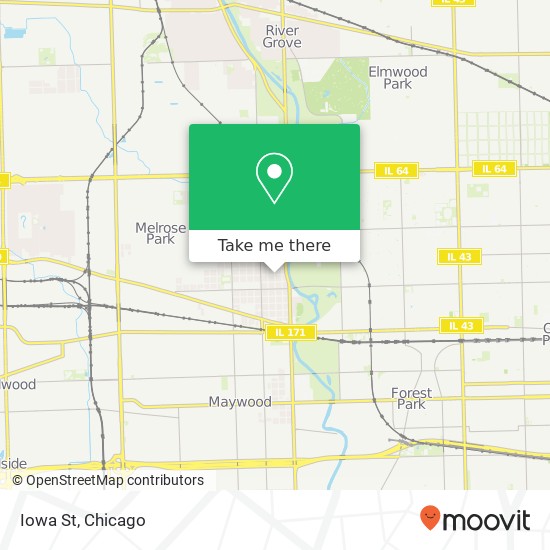 Mapa de Iowa St, Maywood (MAYWOOD), IL 60153