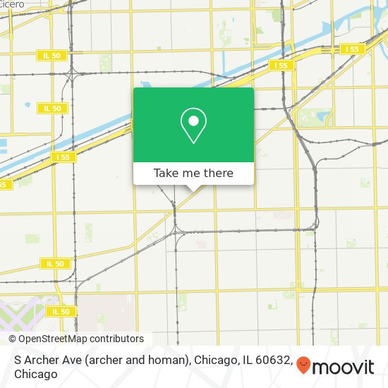 Mapa de S Archer Ave (archer and homan), Chicago, IL 60632